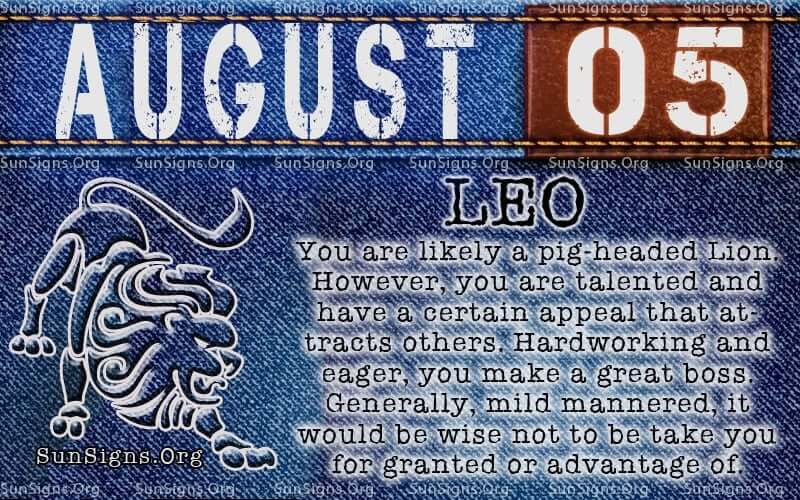  5 août Horoscope du zodiaque Anniversaire Personnalité