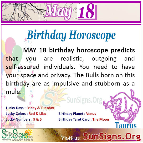  18 mai Horoscope du zodiaque Anniversaire Personnalité