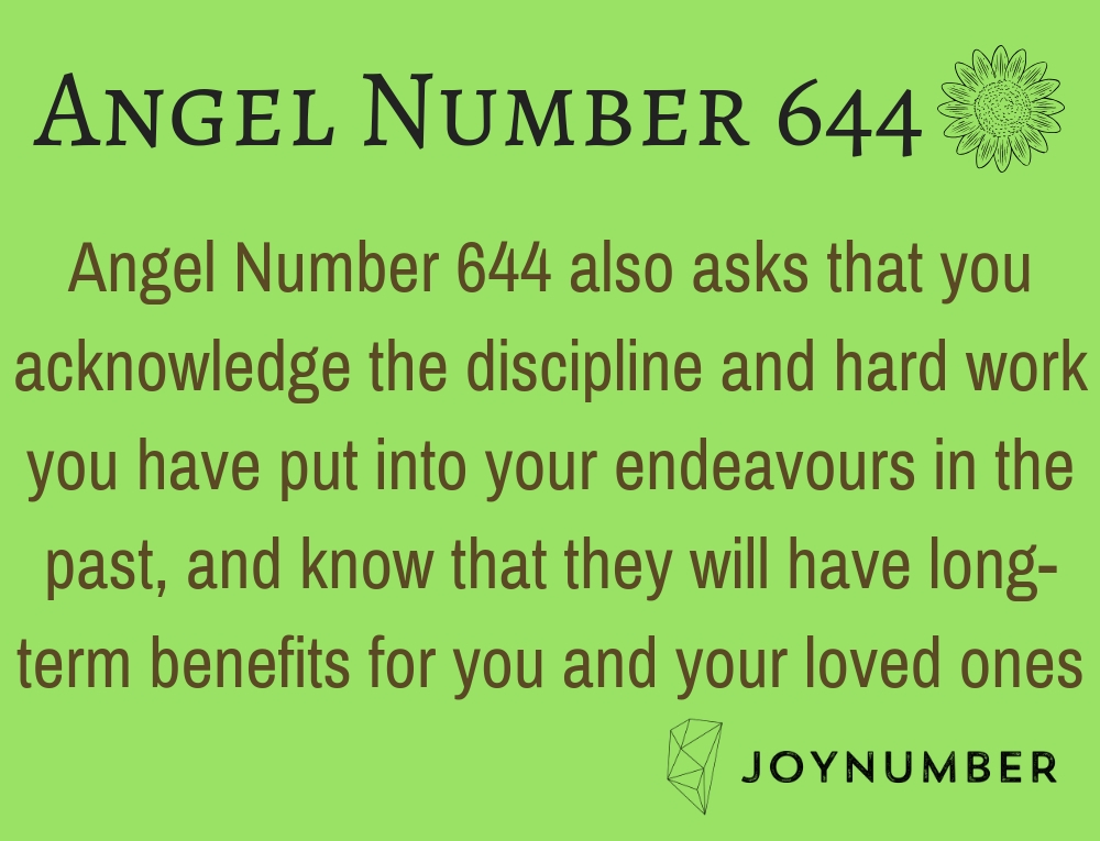  Numéro d'ange 644 Signification : Votre chance