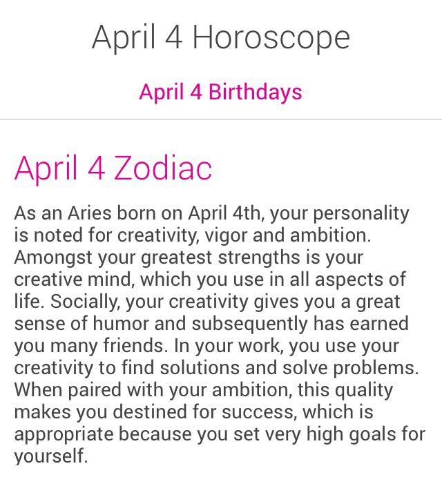  Horoskop za 4. april Rođendan Ličnost