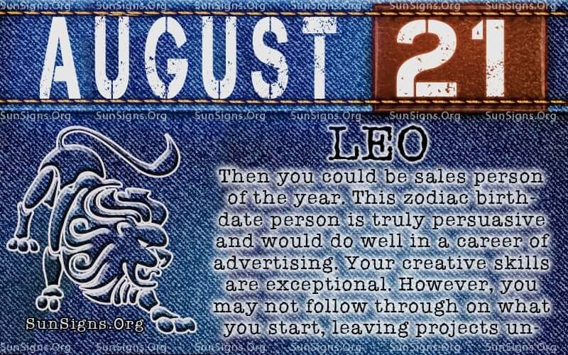  21. augusti horoskoop sünnipäeva isiksus