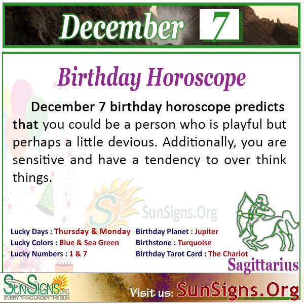  7 joulukuu Horoskooppi Syntymäpäivä Persoonallisuus