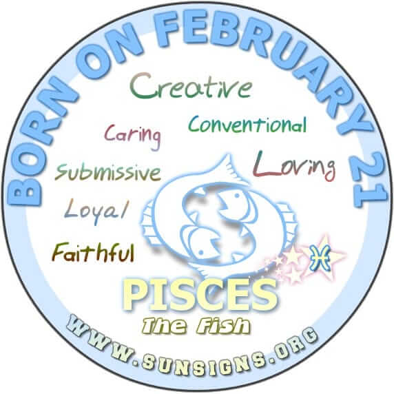  21 de febrero Horóscopo Zodíaco Cumpleaños Personalidad