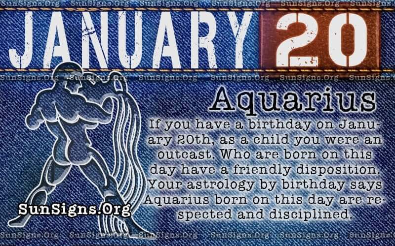  20 janvier Horoscope du zodiaque Anniversaire Personnalité