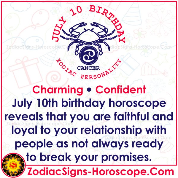  10 juillet Horoscope du zodiaque Anniversaire Personnalité