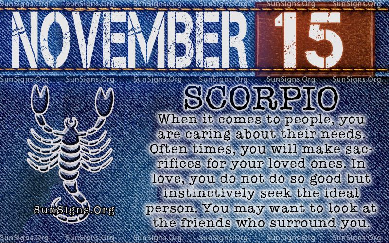  Horoskop za 15. novembar Rođendan Ličnost