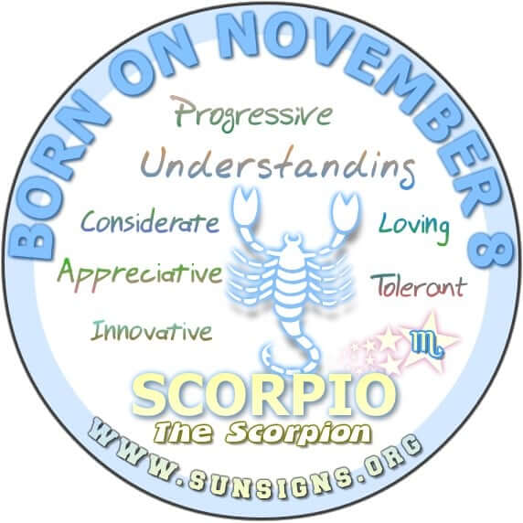  8 novembre Horoscope du zodiaque Anniversaire Personnalité