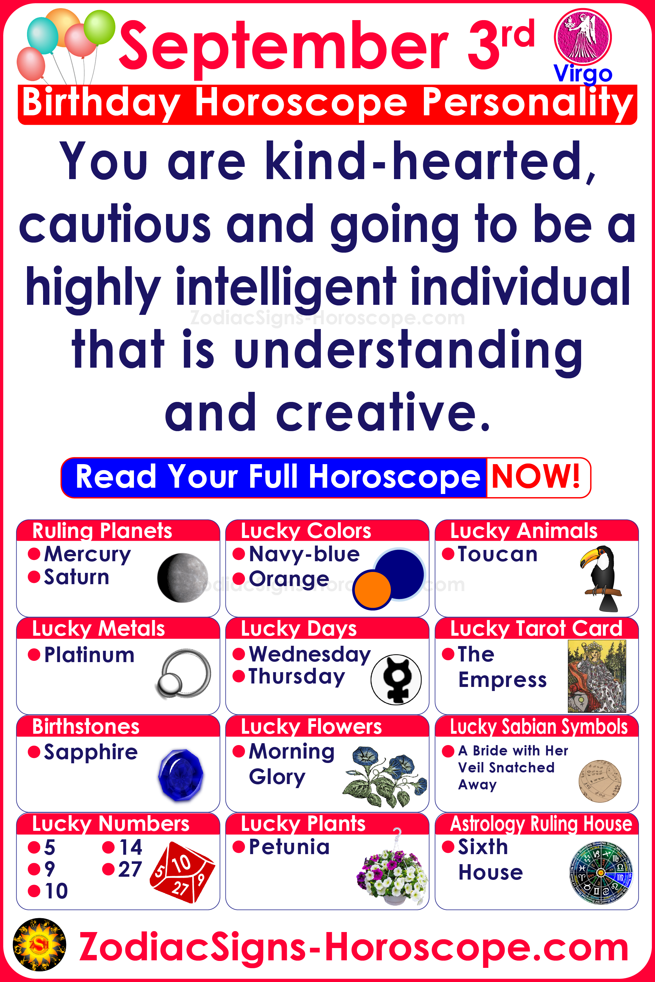  3 septembre Horoscope du zodiaque Anniversaire Personnalité